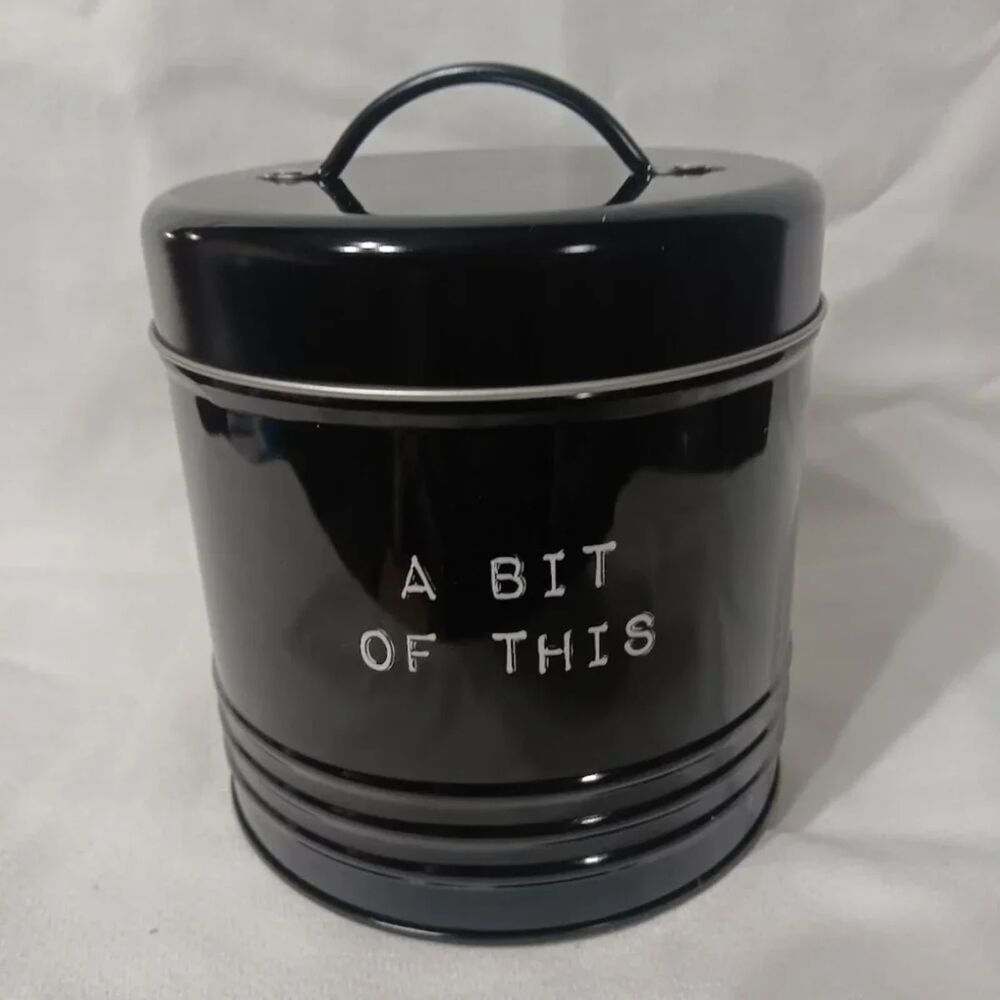 small coffee bar bin box metal canister storage container “A bit of this”